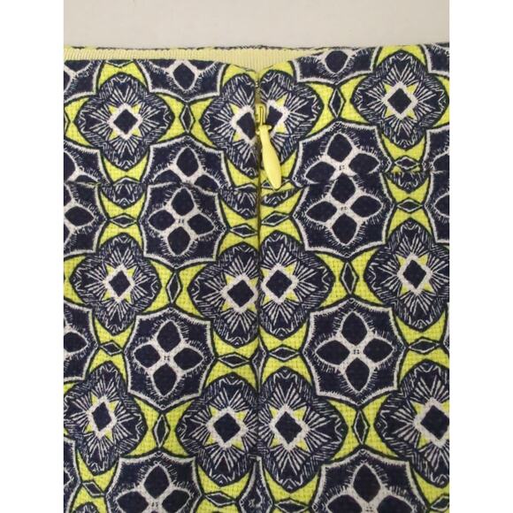 J.Crew Pencil Skirt Black Yellow White Geometric Print Lined Juniors Size 00 - Picture 7 of 11